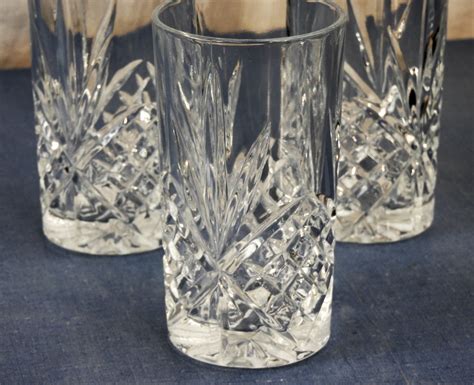 vintage high ball tumblers nachtmann glasses clear cut glass glass dinnerware pineapple