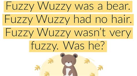 english tongue twister challenge practise british english pronunciation fuzzy wuzzy was a bear