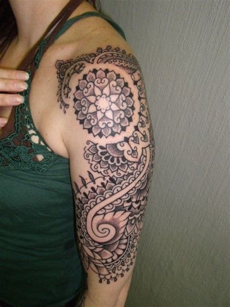 Dotwork Tattoo Designs Best Tattoos Flower Indian Inspired Dotwork