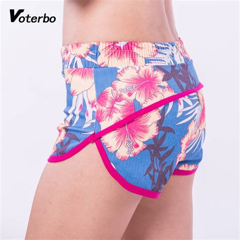 Voterbo Floral Printed Sport Shorts Fitness Clothing For Women Gym Workout Running Sexy
