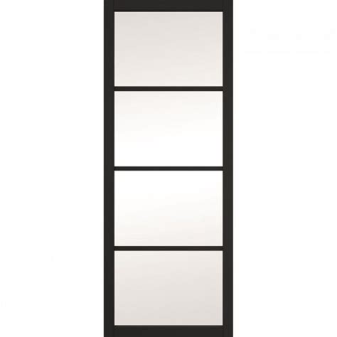 Jeld Wen Black 4 Panel Clear Glazed Interior Doora Statement Door