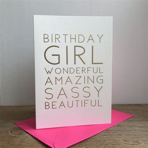 Birthday Girl Sassy Greeting Card Etsy