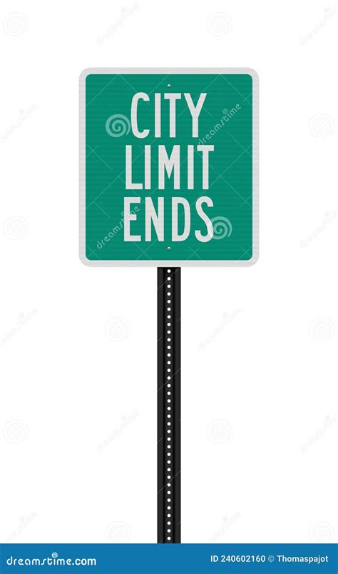 City Limit Ends Road Sign Stock Vector Illustration Of America 240602160