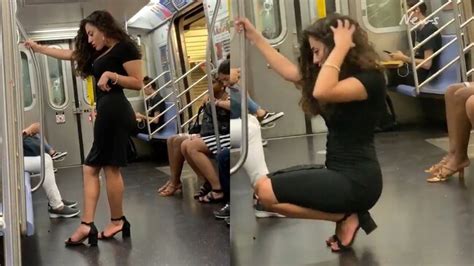 New York Subway Womans Sexy Train Photo Shoot Goes Viral Video