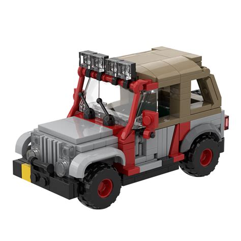 Moc 48461 Jurassic Park Staff Jeep With Soft Top With 222 Pieces