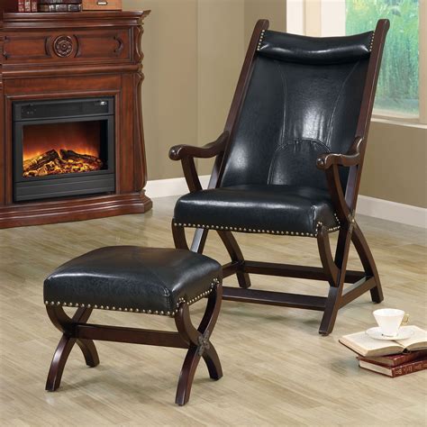 We use a high quality foam in our modern leather chairs and ottomans to ensure comfort, durability, and sustainability. Monarch Specialties Leather-Look Hunter Chair with Ottoman ...