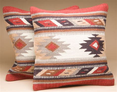 Pair Southwest Wool Pillow Covers 18x18 Hopi Pattern Southwest