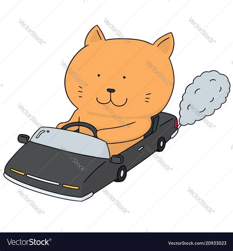 Set Of Cat Driving Car Royalty Free Vector Image