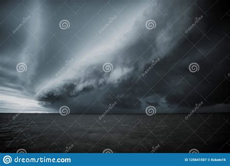 Cloudy Storm In The Sea Before The Rain Tornado Storms Cloud Above The
