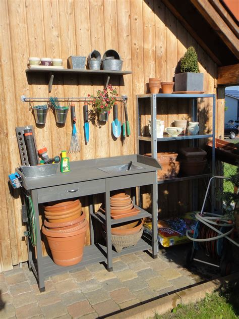 my new potting table | Potting table, Potting tables, Table