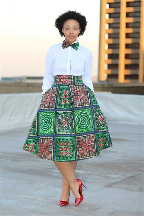 African Print Skirt With Bow Tie African By Essieafricanprint African