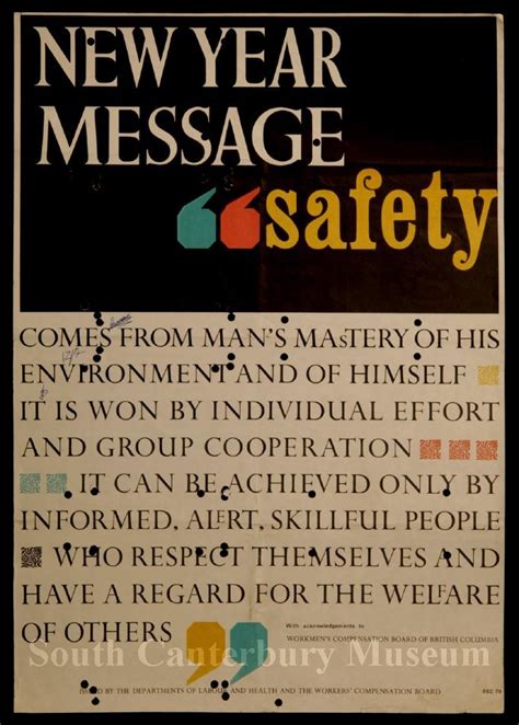 New Year Message Safety Department Of Labour And Health Safety Poster