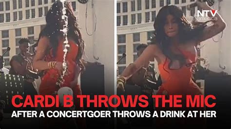 Cardi B Throws The Mic After A Concertgoer Throws A Drink At Her YouTube