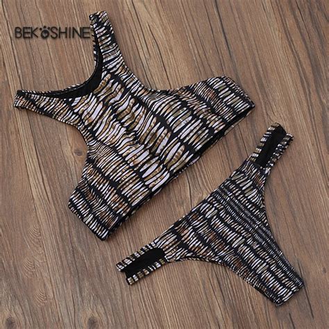 Swimwear 2017 Women Sexy Bikini Set High Neck Bikini Push Up Swimsuit Print Leopard Suit Biquini