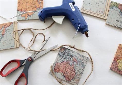 Use Vintage Maps To Make These Super Cool Coasters Ehow Map Coasters