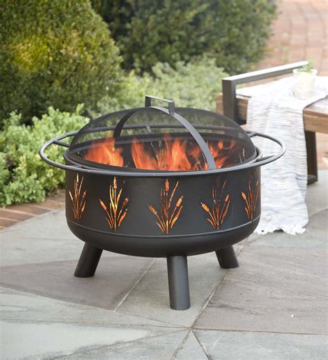 We accept these payment methods, plus egift cards. Wood-Burning Fire Pit with Cattail Cutout Design | Fire ...