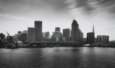 Typical American City Downtown In Black And White · Free Stock Photo