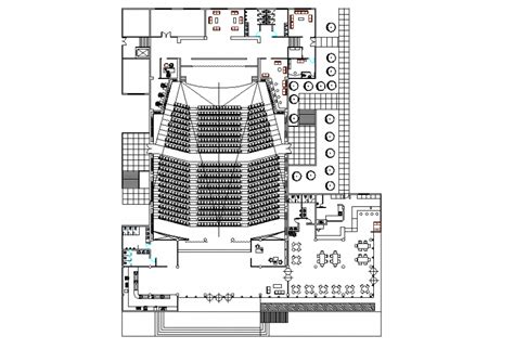 Concert Hall Architectural Planing Lay Out Design Cadbull