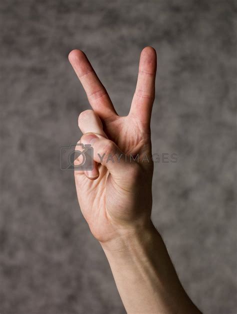 Hand Making A Peace Sign By Gemenacom Vectors And Illustrations With