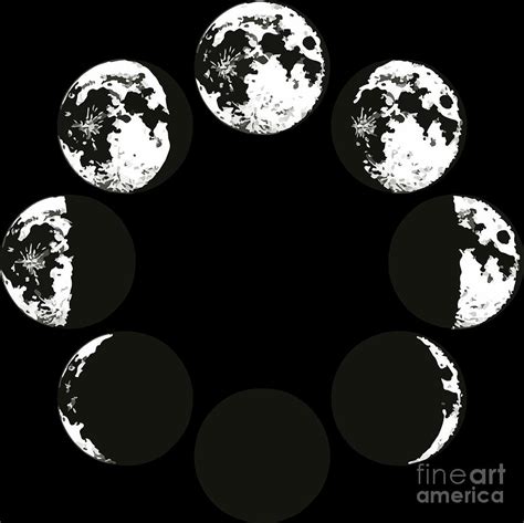 Moon Phases Celestial Moon Luna Gazing T Digital Art By Haselshirt