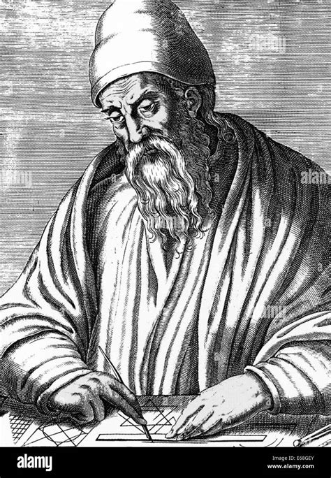 Euclid Ancient Greek Mathematician In A 1584 Engraving By Andre De