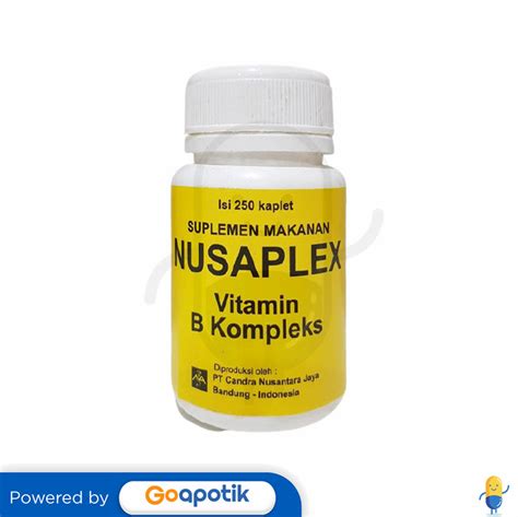 Nusaplex Vitamin B Kompleks Botol 250 Kaplet Kegunaan Efek Samping Dosis Dan Aturan Pakai