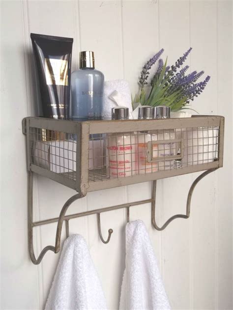 Essential or designed as small storage walls, bathroom shelves are functional and decorate your the shelves can just be added to pep up your bathroom wall maybe lit up by spotlights and enriched. Shabby Chic Vintage French Bathroom Wall Shelf &Towel ...