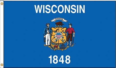 Nylglo Wisconsin State Flag 4 Fth X 6 Ftw Indoor Outdoor 5jft3