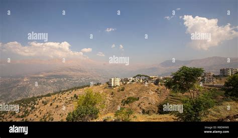 Landscape Of Lebanon With Mountain Villages And Cedars Near Bcharre