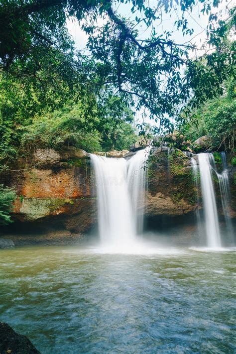 Haew Suwat Waterfall At Khao Yai National Park In Thailand Stock Photo