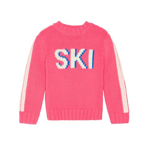 Childrens Retro Ski Sweater Pink Lady