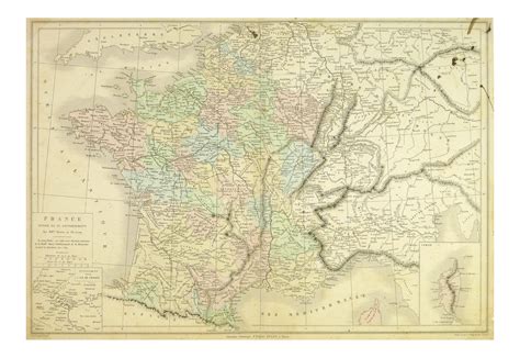 Antique Map Of France 1860 France Map Antique Map Map