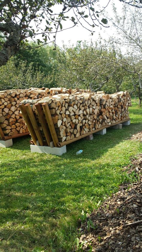 Racks will be needed to store the firewood supply. My solution to stacking 10 chords of wood. A few large ...