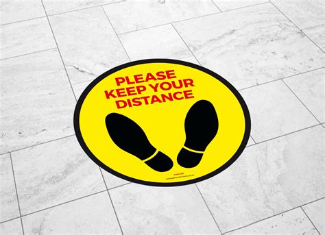 Floor Sticker Please Keep Your Distance 30cm 10x Pack Ebay