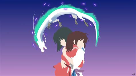 Two Anime Characters Standing Next To Each Other In Front Of A Blue Sky With Green And White