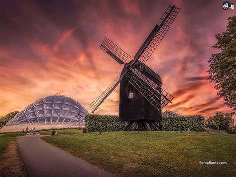 A Beautiful Of A Windmill At Sunset Windmills Hd Wallpaper Pxfuel