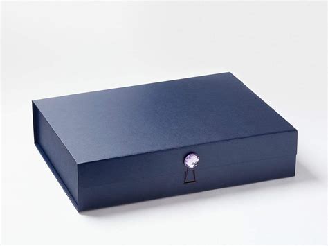 Navy Blue A3 Shallow T Boxes With Changeable Ribbon Foldabox Usa