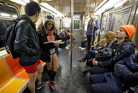 New Yorkers Others On Public Transit Strip To Underwear The Seattle