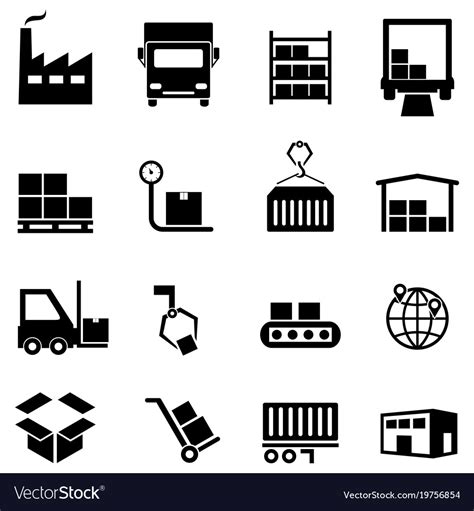 Logistics Distribution And Warehouse Icons Vector Image
