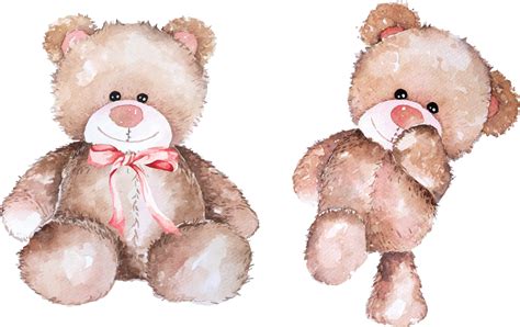 Watercolor Teddy Bear Hand Drawn Illustration 2028004 Vector Art At
