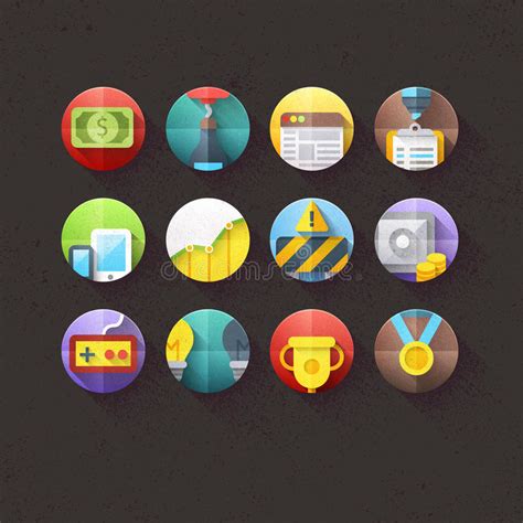 Flat Icons For Mobile And Web Applications Set 1 Stock Vector