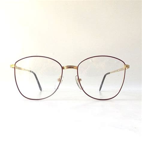 Vintage 1980s Retro Modern New Old Stock Fashion Eyeglasses Round Oversized Red Wine Colored