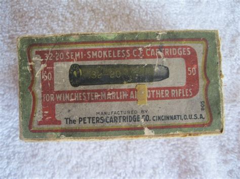 Peters 32 20 Central Fire Rifle Cartridges Vintage Old Semi Smokeless