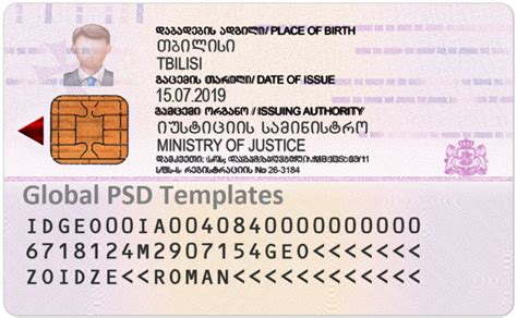 Georgia Id Card Template Front And Back Global Psd Template