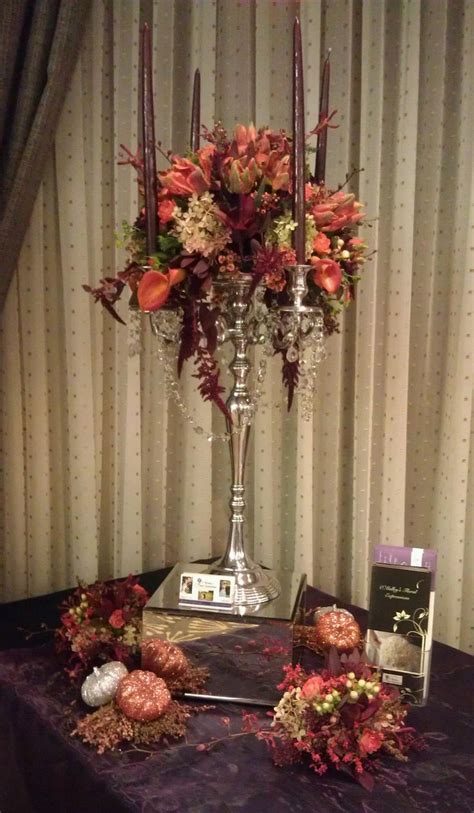 Elegant Fall Candelabra Centerpiece Omalley Weddings