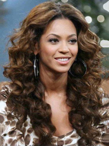 Brown Long Curly Without Bangs Full Lace Beyonce Wigs Long Curly