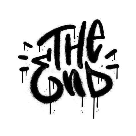 The End Sprayed Urban Graffiti Lettering Text With Overspray In Black