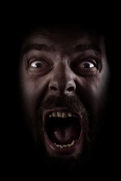 Scream Of Scared Spooky Man In Dark Stock Image Everypixel