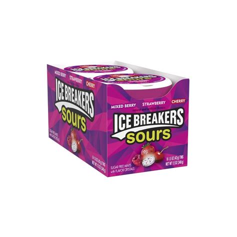 Ice Breakers Sours Mixed Berry Strawberry Cherry Sugar Free 4