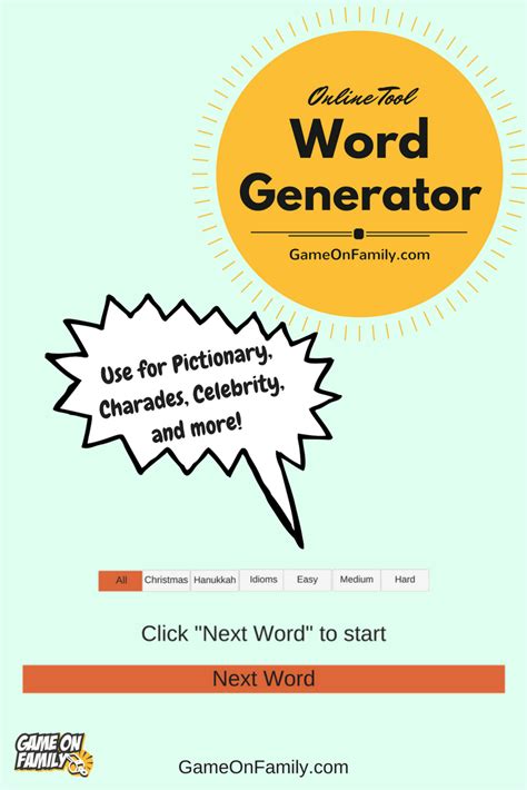 Here are some great pictionary word lists for adults you can incorporate in your next round of play. Game Word Generator - Phrases and words for Pictionary ...